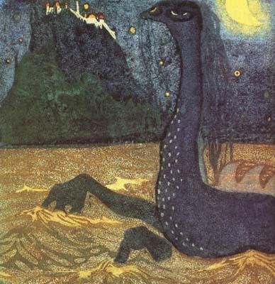 Moonlit Night (mk19), Wassily Kandinsky
